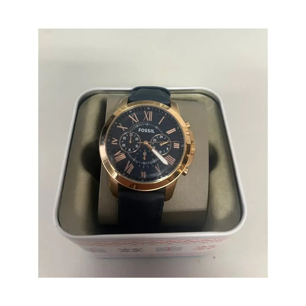 FOSSIL FS4835 Men's Rose Gold Large Dial Chronograph Wrist Watch